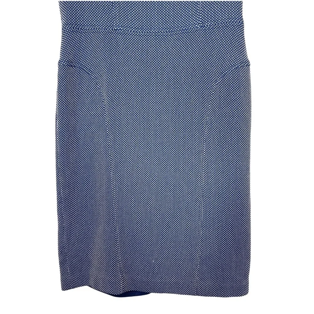 Adrianna Papell Blue White Textured Structured Sheath Dress womens 8‎